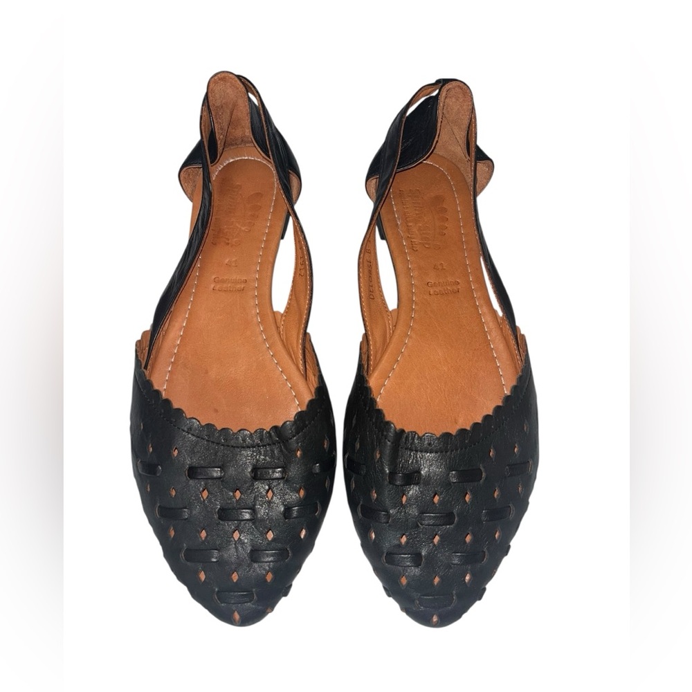 Spring Step Delorse Womens Black Leather Comfort Slip-On Flats Size US 9.5 EU 41